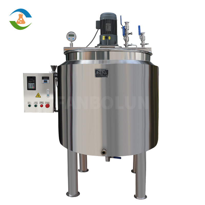 Emulsifying Agitator Mixing Tank Machine Homogenizer Tank Electric Steam Heating Mixer Jacketed Stainless Steel Mixing Tank