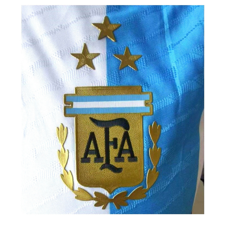 Three stars AFA Argentina Heat Transfer Printing Design Custom 3D Club Sports Embossed  Logo TPU PVC Patch