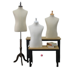 Male mannequin half-body torso with stand