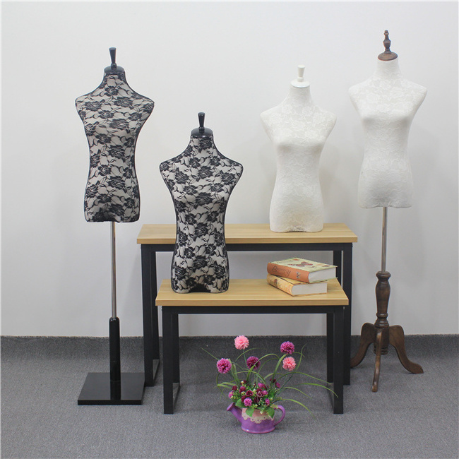 lace covered cheap female half body mannequin for sale