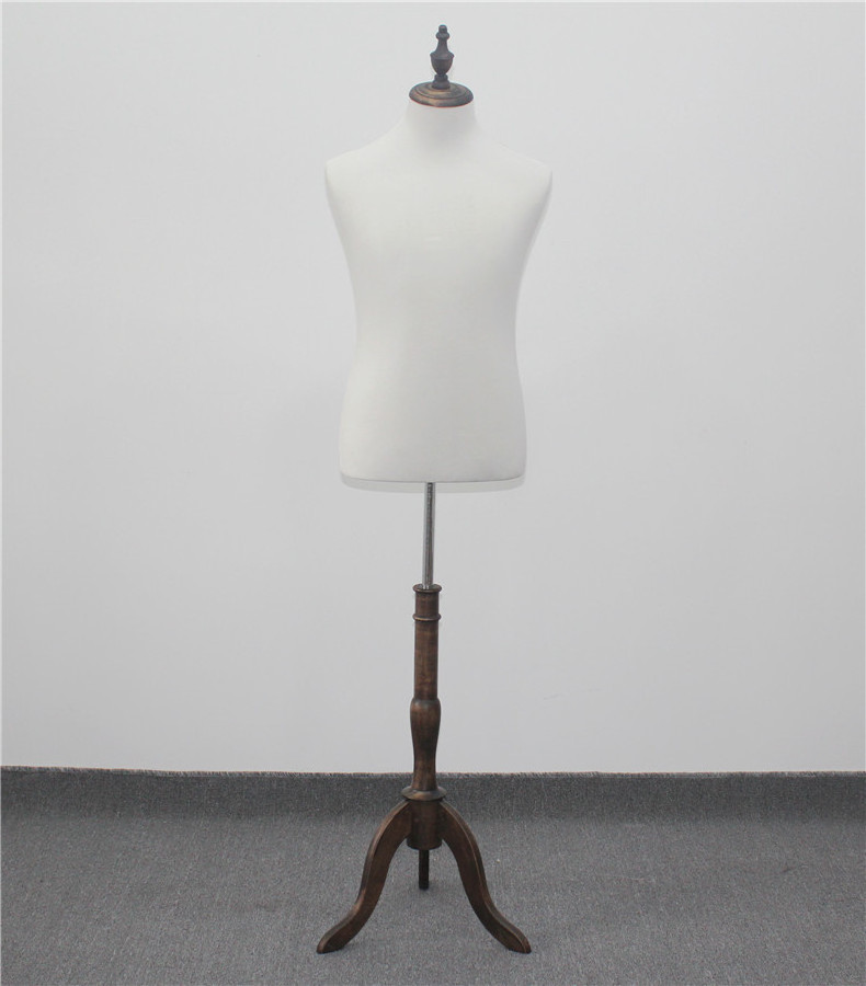 Male mannequin half-body torso with stand