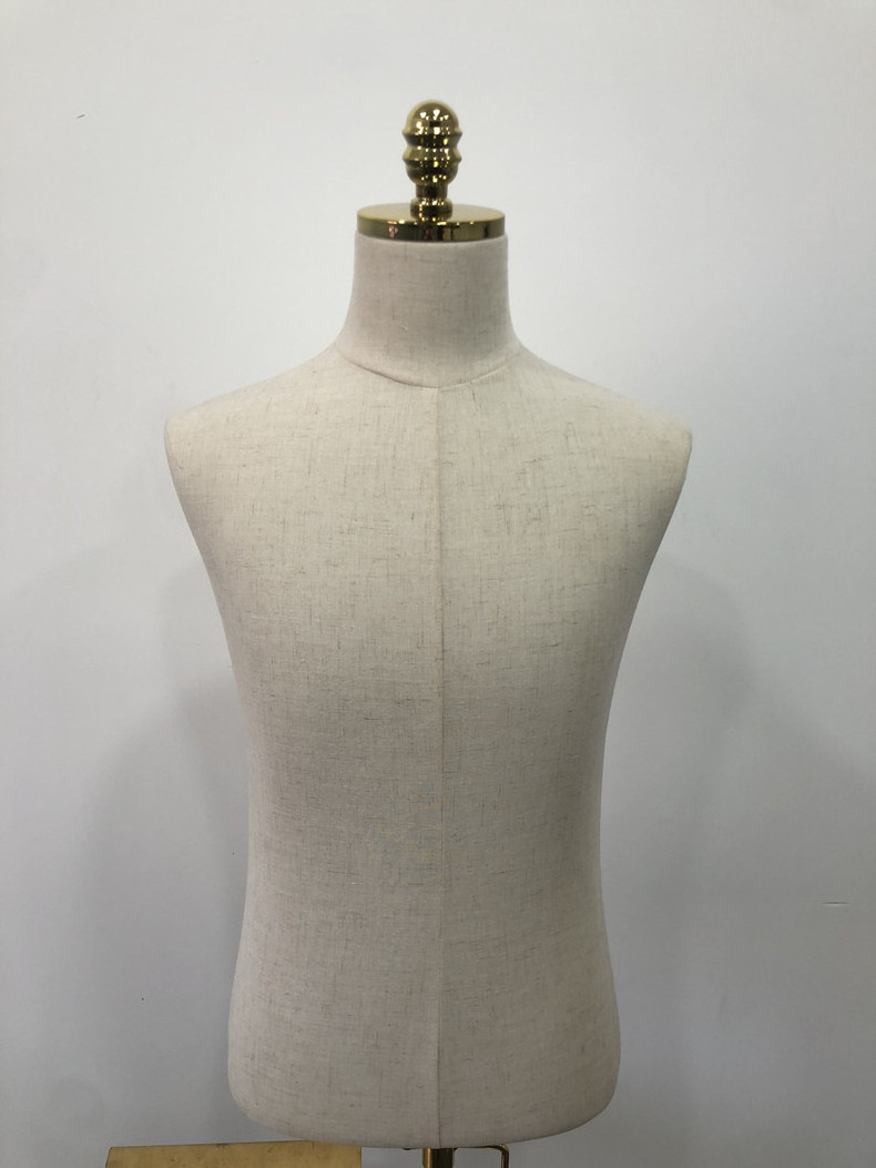 Male mannequin half-body torso with stand