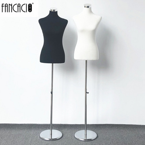 fashion female display mannequins cheap cheap  foam tailor torso half body mannequin with base