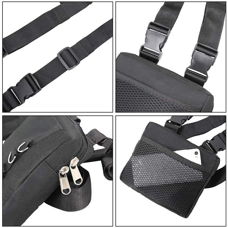 Adjustable Tactical Shoulder Bag Streetwear Fashion Front Chest Bags Functional Waist Pack