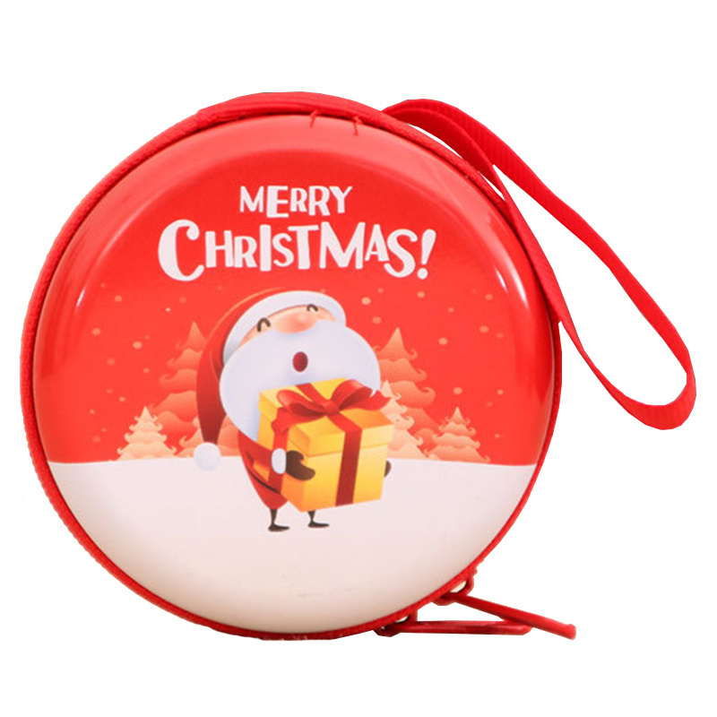 Portable Headphone Housing Metal Jewelry Box Zippered Candy Boxes Christmas Tree Hanging Ornaments Christmas Coin Purse