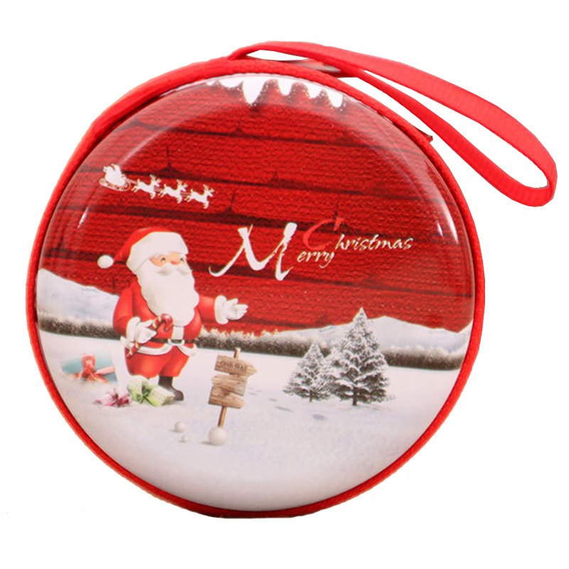 Portable Headphone Housing Metal Jewelry Box Zippered Candy Boxes Christmas Tree Hanging Ornaments Christmas Coin Purse