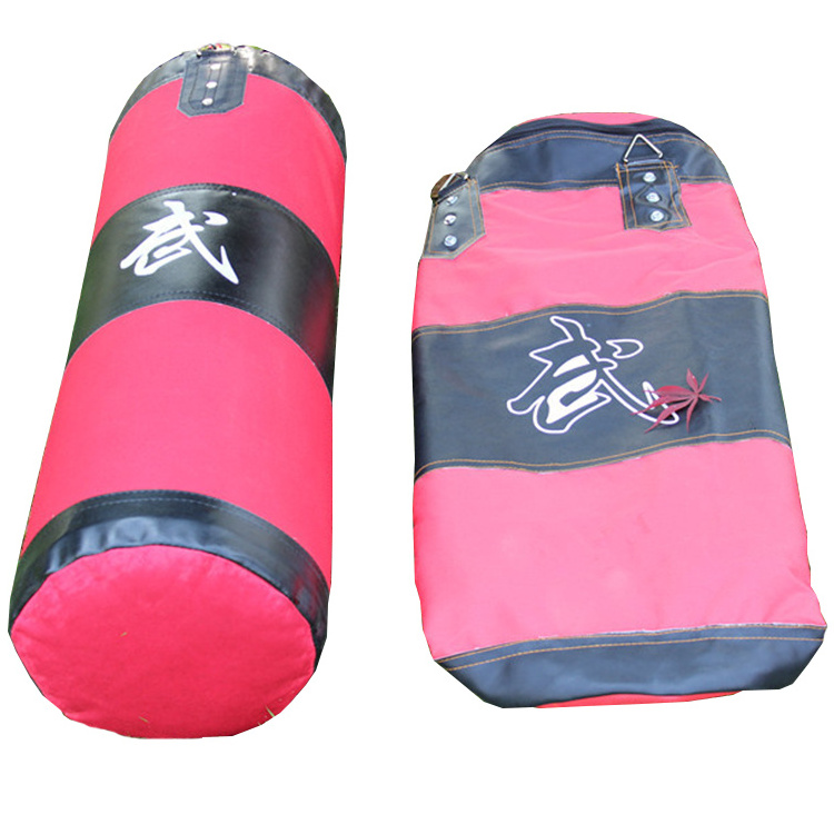 PU Hanging Punching Training Kicking Sand Bags Empty Leather Heavy Boxing Bag with Chain