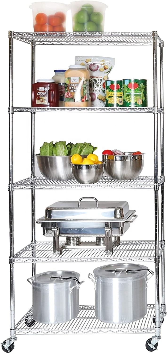 Heavy Duty Utility Wire Rack, 3/4/4 Tier 201 Stainless Steel Kitchen Shelf Racking