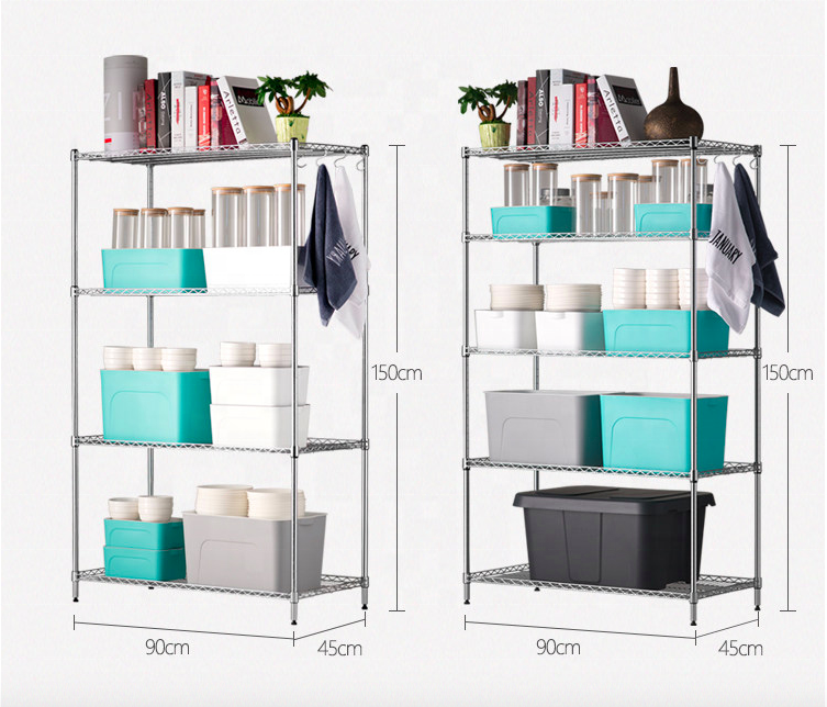 Heavy Duty Utility Wire Rack, 3/4/4 Tier 201 Stainless Steel Kitchen Shelf Racking