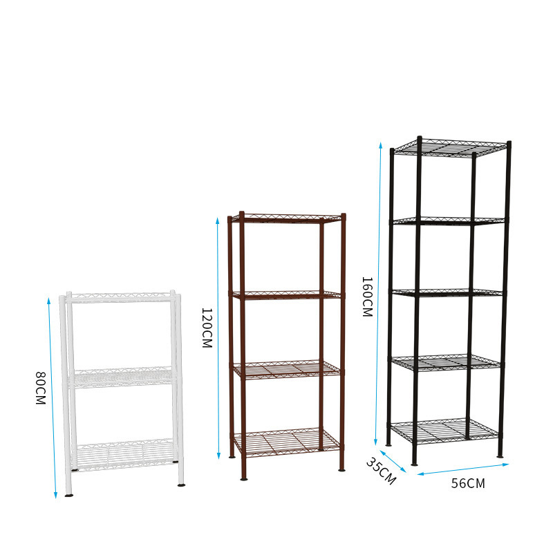 4-Tier Kitchen Shelves 4-Shelf Shelving Units Chromed Wire Steel Storage Shelf Adjustable Carbon Steel Wire Shelving Unit Rack