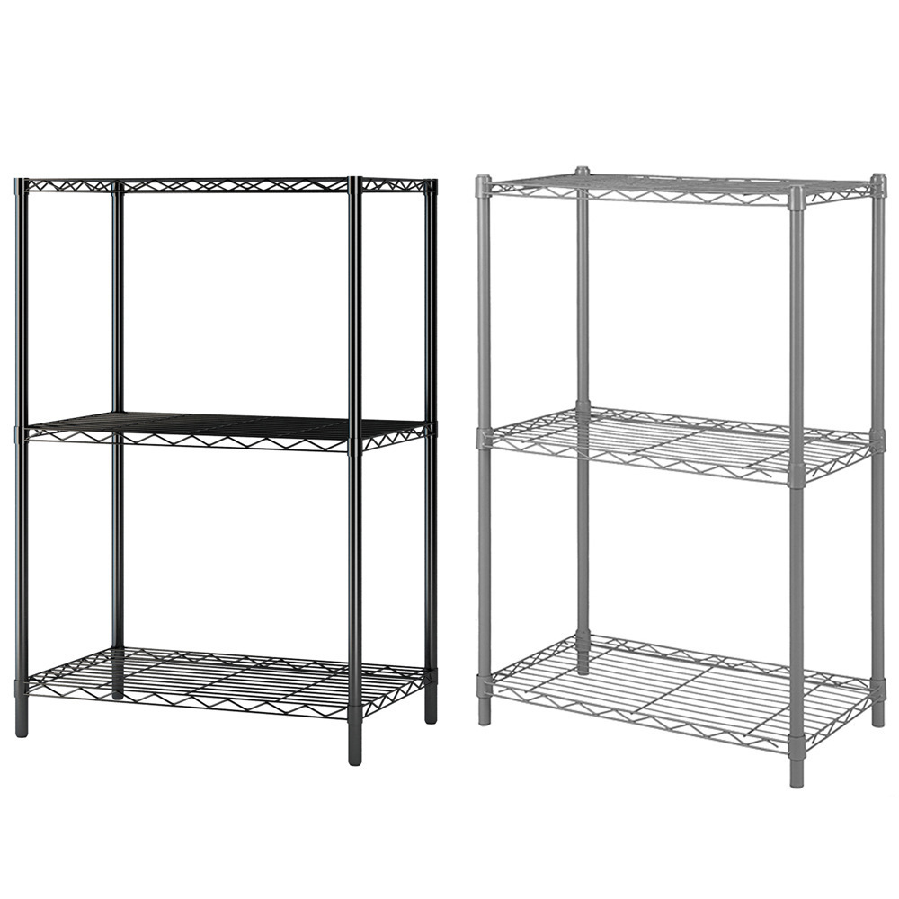 4-Tier Kitchen Shelves 4-Shelf Shelving Units Chromed Wire Steel Storage Shelf Adjustable Carbon Steel Wire Shelving Unit Rack