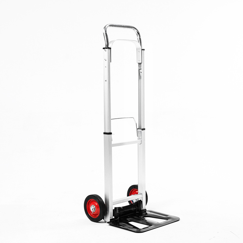 Folding Aluminium Industrial Hand Trolley with Anti Puncture Tyres and 220LB Load Capacity PortFoldable Aluminium Handcart Dolly