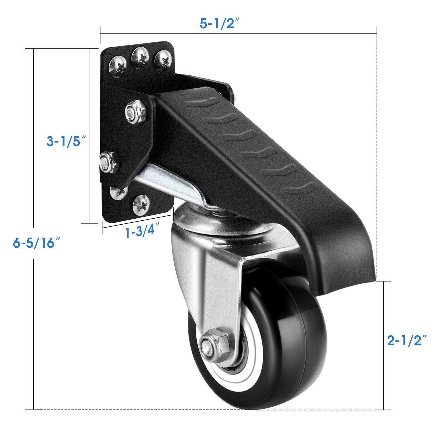 Workbench Casters Heavy Duty Retractable Casters Side Mount Casters of Adjustable Table Step-Down Durable Furniture Wheel