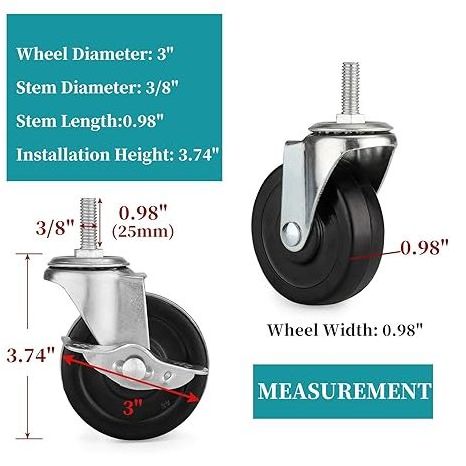 Caster Wheels for Organization and Storage Shelving Shelf Casters for Metal Wire Shelf Organizer