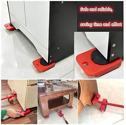 Furniture Lifter Mover Furniture Move Roller Tools 360 Degree Rotatable Pads, Easily Redesign and Rearrange Living Space Sofa