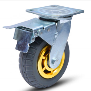 8 inch 500kg Heavy Duty Pneumatic Gray High Elastic Rubber Casters Heavy Duty Industry Casters Wheels