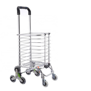 Foldable Shopping Cart Portable Shopping Carts for Groceries Stair Climbing Handcart for Elders Grocery Dolly Trolley