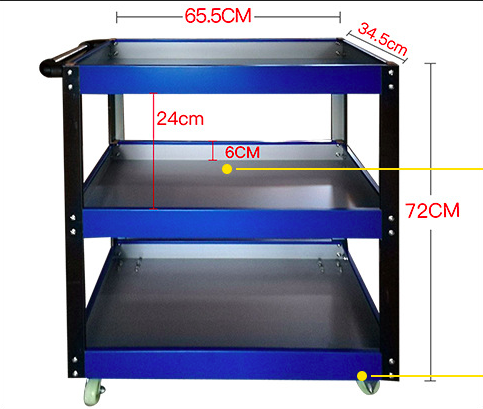 3 Layers Workshop Garage Metal Tool Cart /Tool trolley / Toolbox Cart Trolley with Handle and Wheels