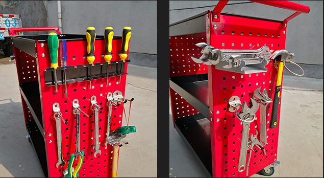 3 Layers Workshop Garage Metal Tool Cart /Tool trolley / Toolbox Cart Trolley with Handle and Wheels