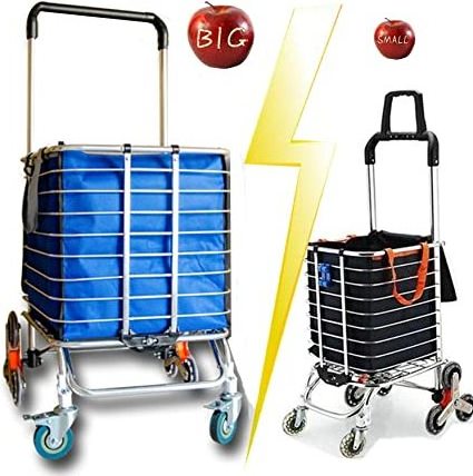 Foldable Shopping Cart Portable Shopping Carts for Groceries Stair Climbing Handcart for Elders Grocery Dolly Trolley