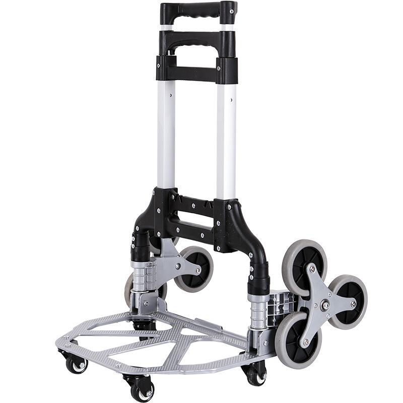 Amazon Style 6 Wheel Stair Climbing Handcart Hand Truck Foldable Aluminum Luggage Cart Trolley