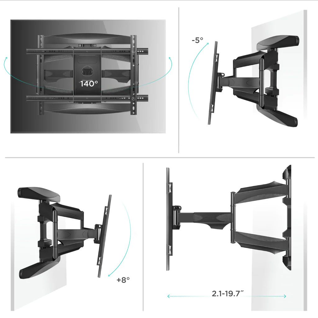 Space Saving Ultra Slim Low Profile Micro-Gap Fixed TV Wall Mount Bracket for Most 40-75 inch Large Smart TV Parts