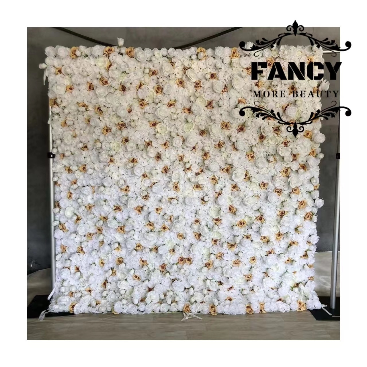 Wedding 3d flower wall roll up curtain Artificial 8ft Flower Wall for Wedding Party Event backdrop