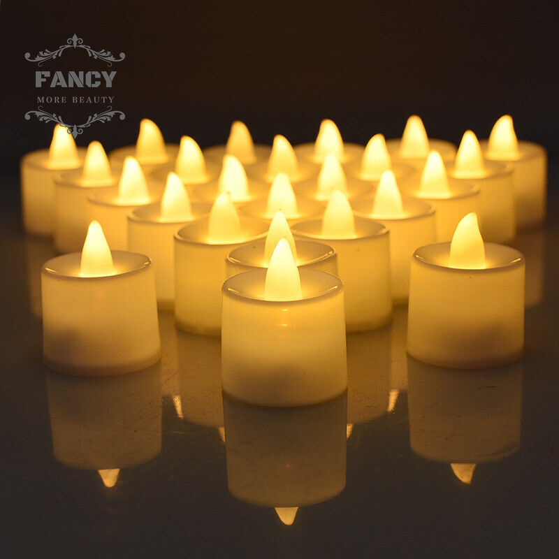 LED Tea Lights Candles Battery Operated Long-Lasting Flameless Tealight Candles For Halloween Christmas Wedding Table Decor