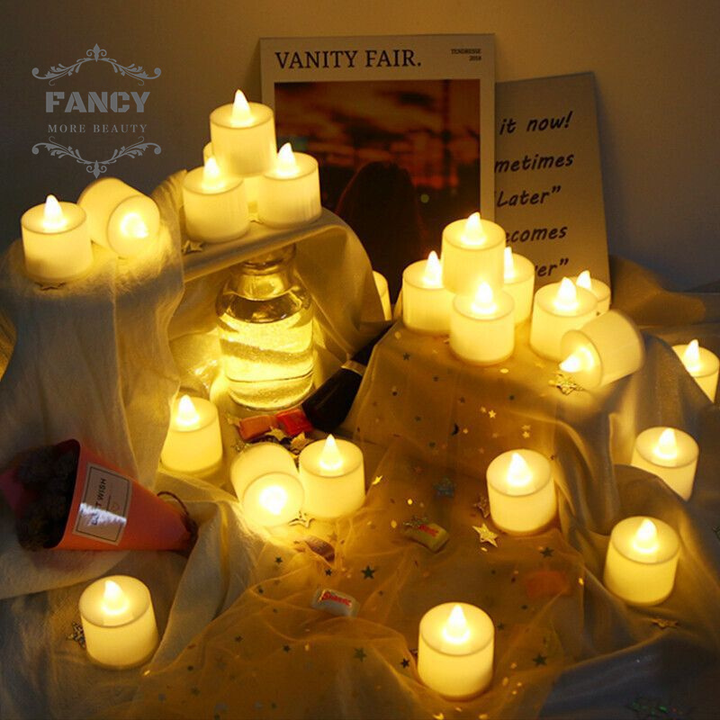 LED Tea Lights Candles Battery Operated Long-Lasting Flameless Tealight Candles For Halloween Christmas Wedding Table Decor