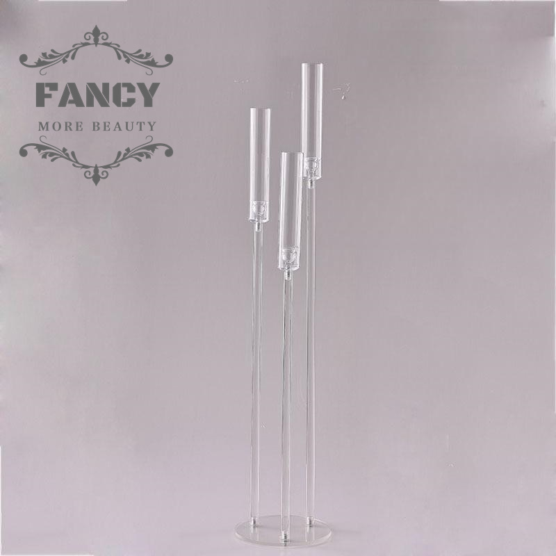 Acrylic Floor Candelabra Taper Candelabra for Table Decoration Votive Pillar LED Candle Holders for Home wedding Decoration