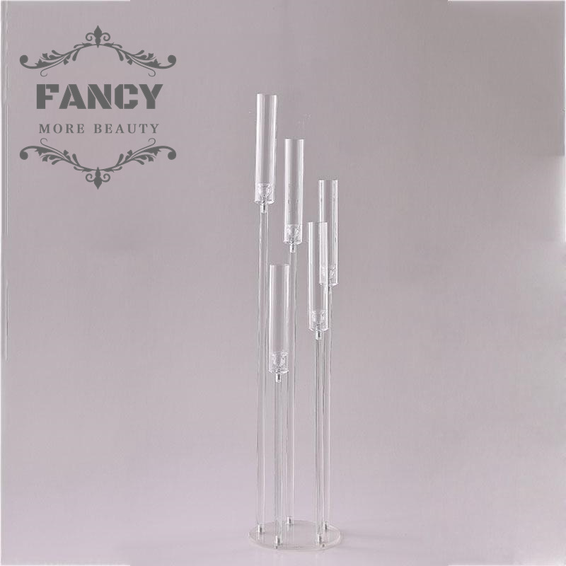 Acrylic Floor Candelabra Taper Candelabra for Table Decoration Votive Pillar LED Candle Holders for Home wedding Decoration