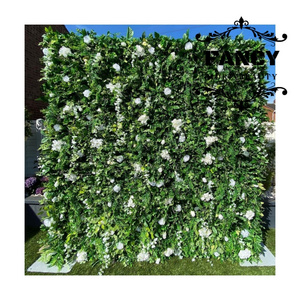 Wedding 3d flower wall roll up curtain Artificial 8ft Flower Wall for Wedding Party Event backdrop