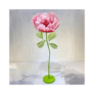 Giant Organza Flower Peony Lily of the Valley Cloth Flower Large Huge Silk Flower For Wedding Stage Window Decoration