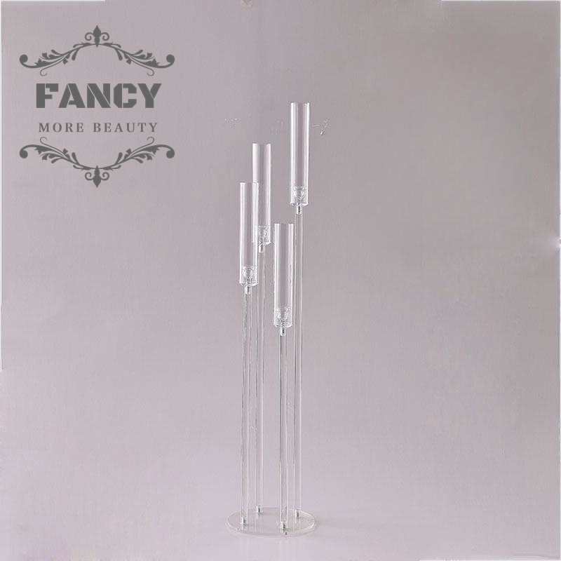 Acrylic Floor Candelabra Taper Candelabra for Table Decoration Votive Pillar LED Candle Holders for Home wedding Decoration