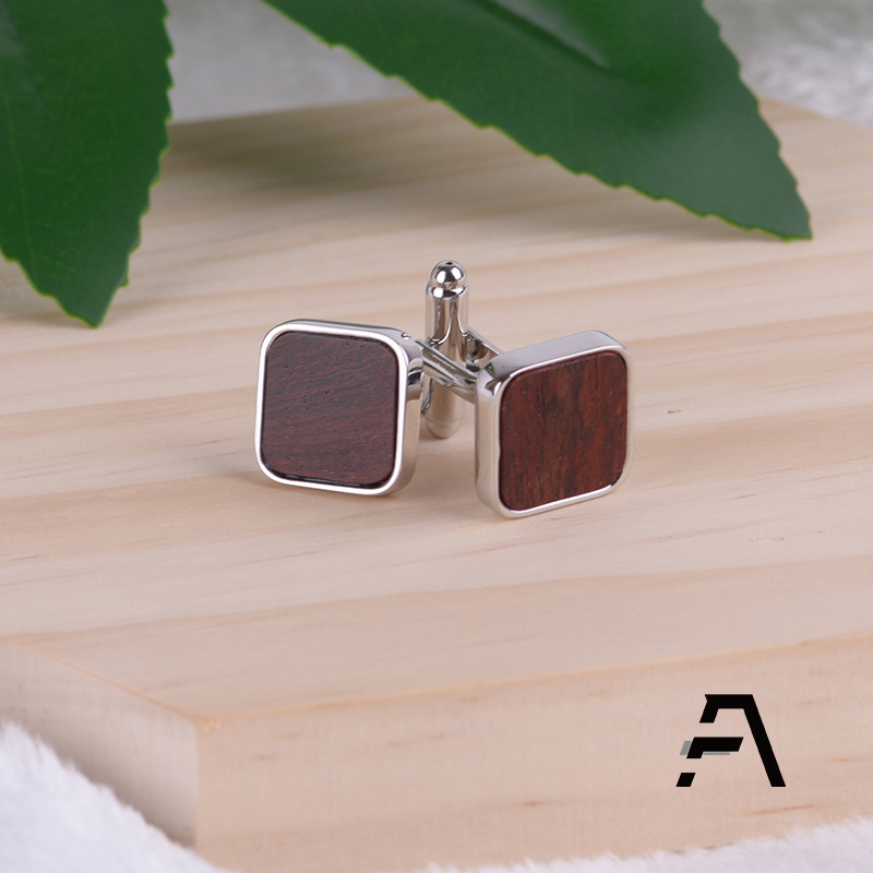 Business Rectangle Wood Cufflinks