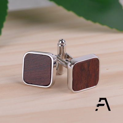 Business Rectangle Wood Cufflinks