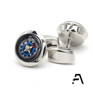 Modern Compass Whale Back Cufflinks Shirt Cufflinks