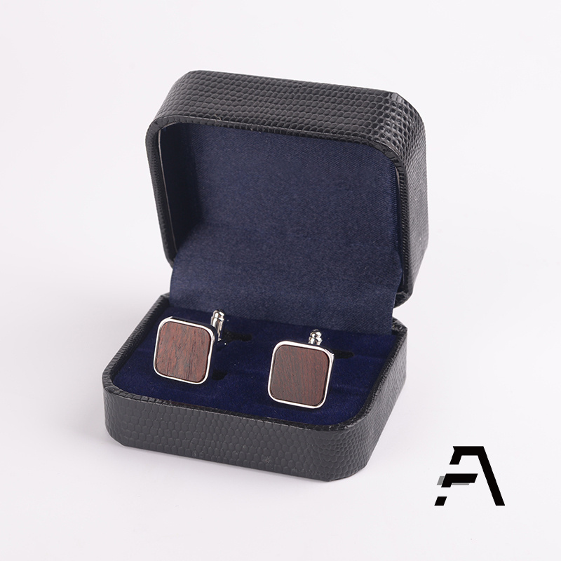 Business Rectangle Wood Cufflinks