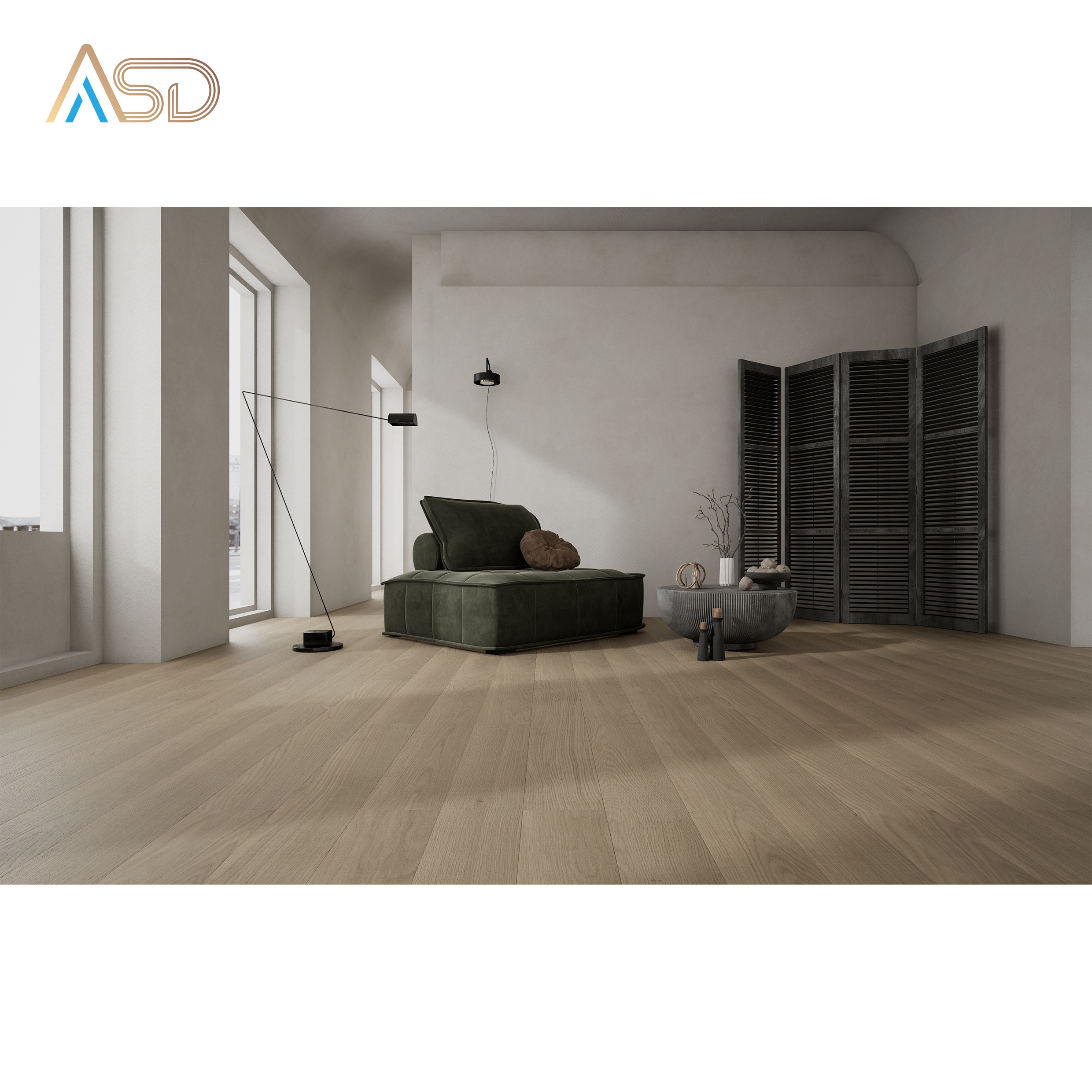 ASINDA Vintage Light Carbon Oak Brushed & Oiled Engineered Parquet Herringbone Fishbone Wood Flooring