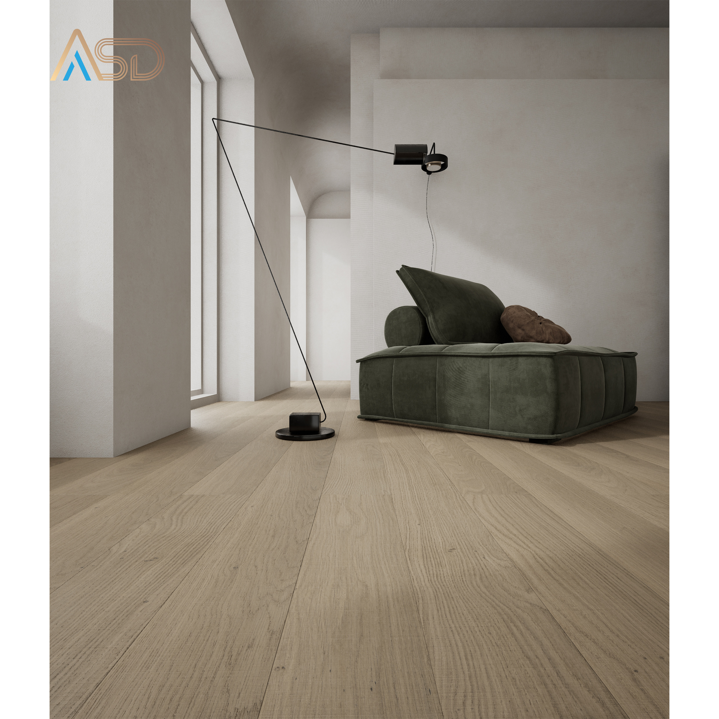 ASINDA Vintage Light Carbon Oak Brushed & Oiled Engineered Parquet Herringbone Fishbone Wood Flooring