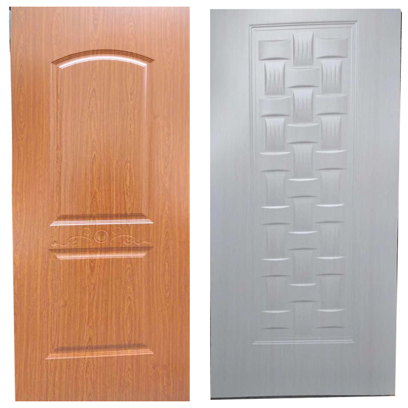 Wood Grain Texture Surface Film Moulded MDF Interior PVC Door Skin with Good Price