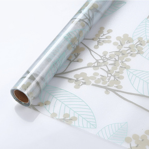 15.75''X78.7'' Pvc Electrostatic Frosted Flower Pattern Decorative Glass Window Film