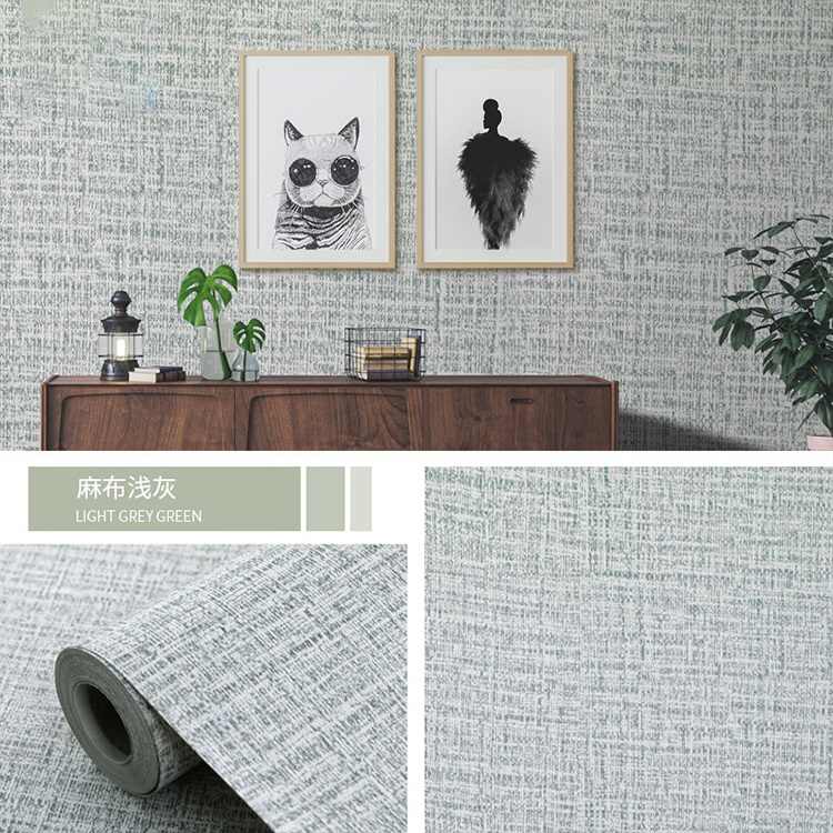 Light Gray Faux Grasscloth Linen Embossed Textured Decorative Peel and Stick Wallpaper