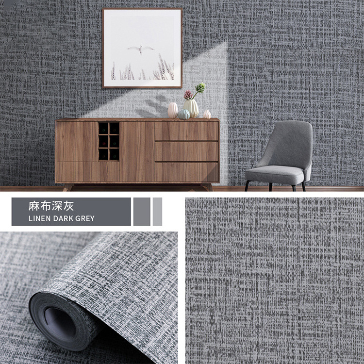 Light Gray Faux Grasscloth Linen Embossed Textured Decorative Peel and Stick Wallpaper