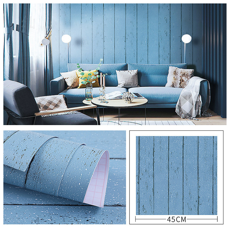 Fancy-fix Modern Blue Home PVC Peel and Stick Self Adhesive Wallpaper