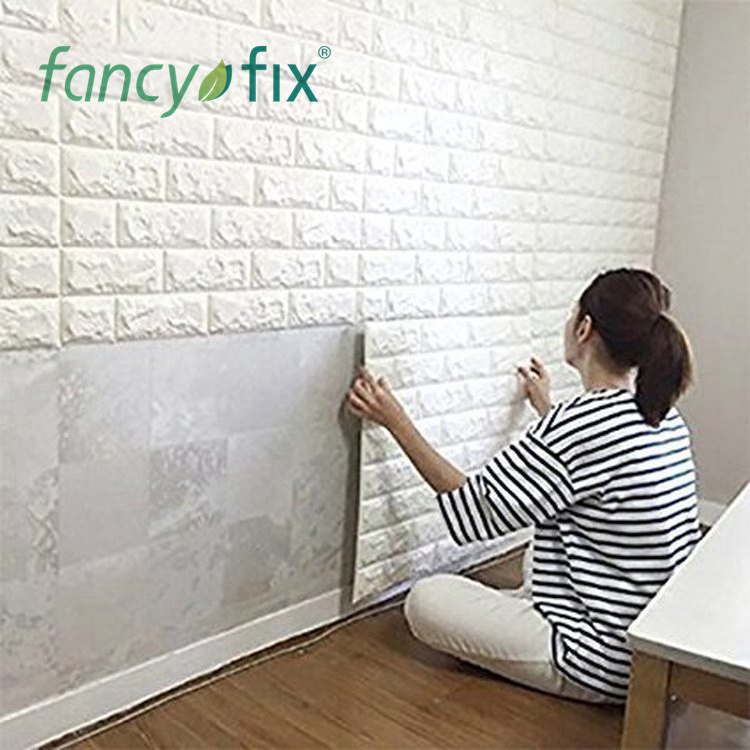 70*77*0.35cm 3D Foam Wallpaper Home Decoration Self Adhesive 3D Foam Brick Wallpaper