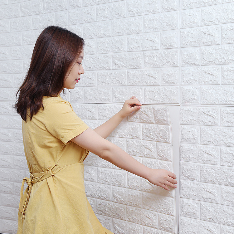 70*77*0.35cm 3D Foam Wallpaper Home Decoration Self Adhesive 3D Foam Brick Wallpaper