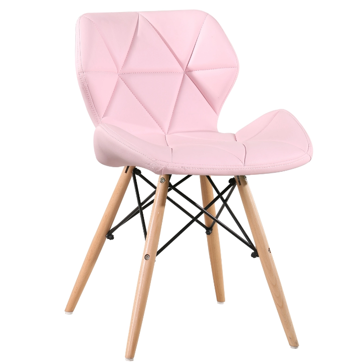 Wholesale Modern Rader Hardness Colors Leather Covered Seat Wooden Legs Dining Chair for Sale