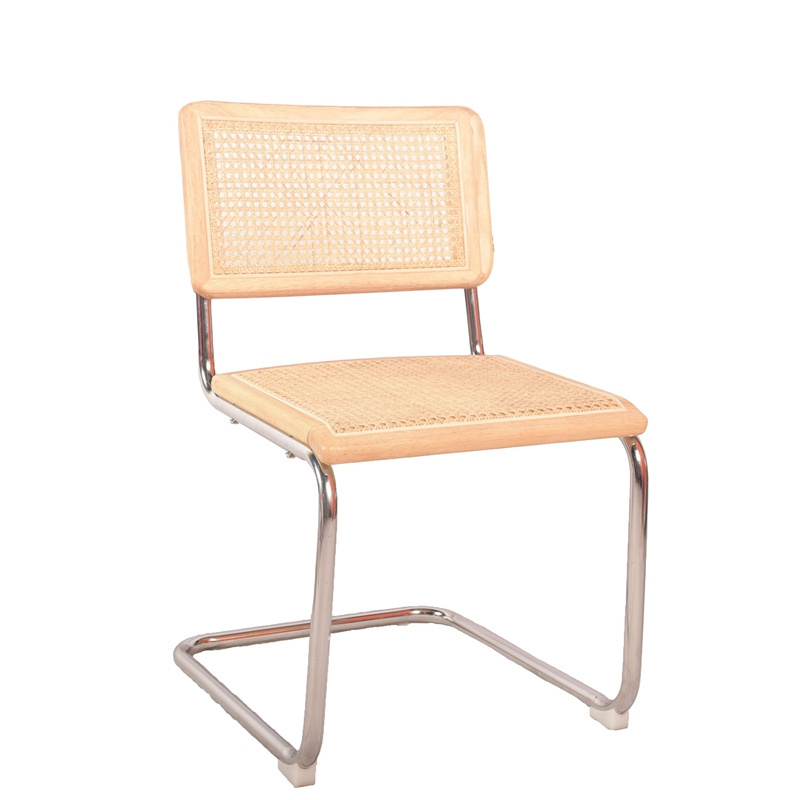 Wholesale Classic Stylish Rattan Cesca Chair Replica Cane Dining Chair With Metal Chromed Legs