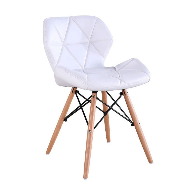 Modern Contemporary Radar Wooden Legs Dinning Room Furniture Leather Covered Seat Dining Chair For Sale